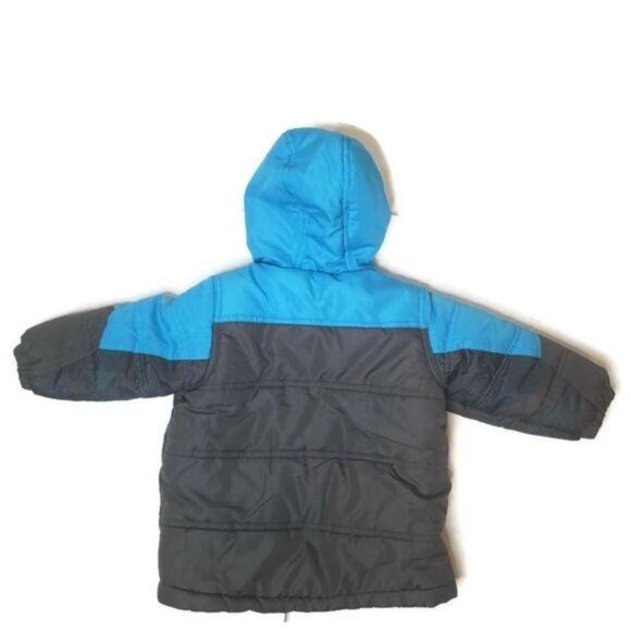 Pacific Trail Boys size 24Months 2T Blue & Gray Hooded Puffer Jacket winter warm - Picture 2 of 8